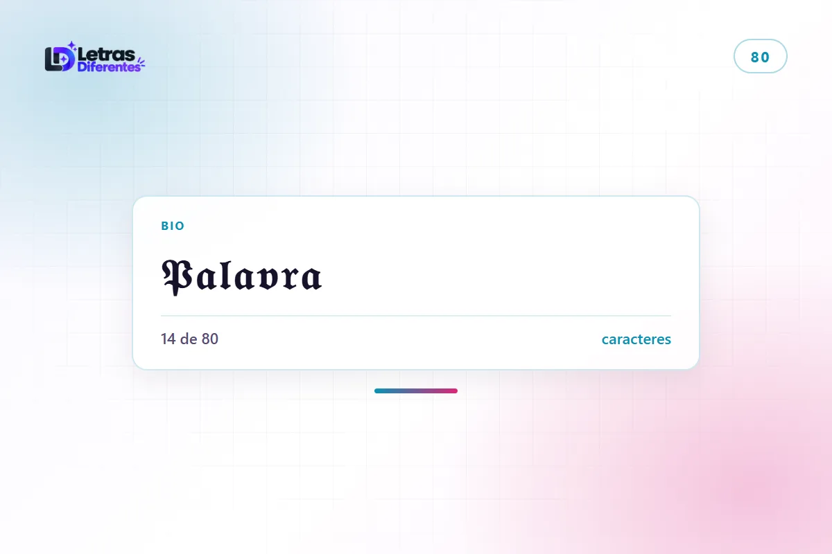 Campo de bio do TikTok com um texto em letras góticas e o contador mostrando o consumo do limite de 80 caracteres.